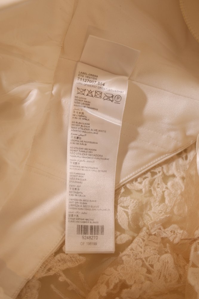 Second Hand elegantes Brautkleid mit Spitze und langer Schleppe, ivory - Dein Kleiderladen
