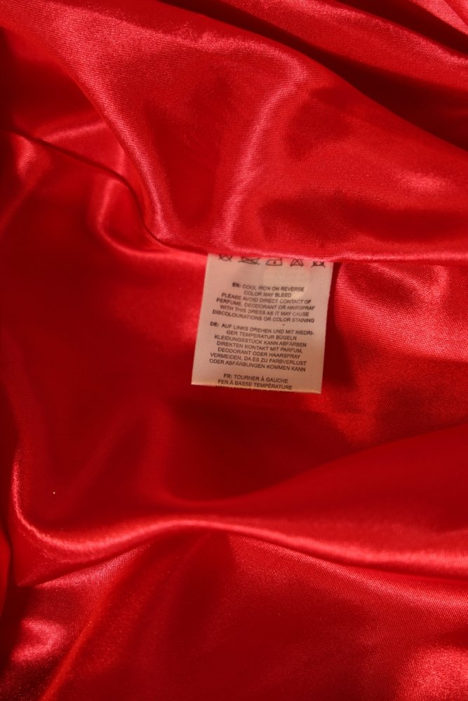 Second Hand Tüllkleid mit besonderer Schnürung und Glitzerrock, rot - Dein Kleiderladen