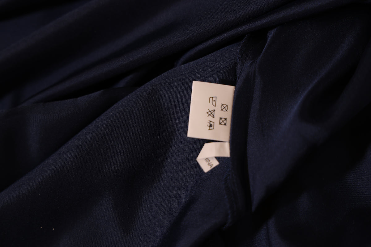 Second Hand Langes Kleid mit floraler Spitze, dunkelblau