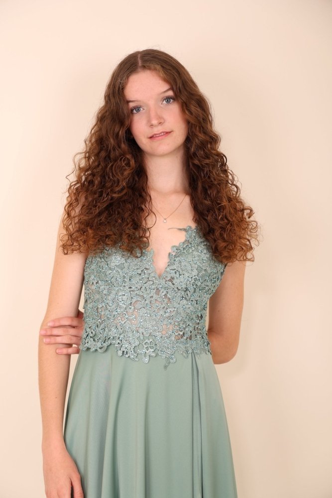 Abendkleid mit Spitze, mint - Dein Kleiderladen