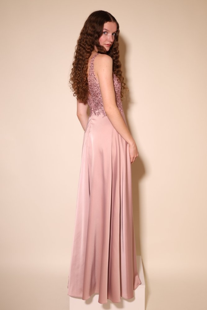 Abendkleid mit Spitze, rosa - Dein Kleiderladen