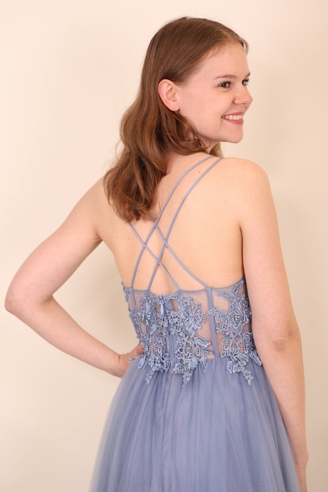 Ballkleid mit Tüll, blau - Dein Kleiderladen