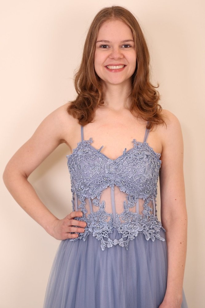 Ballkleid mit Tüll, blau - Dein Kleiderladen