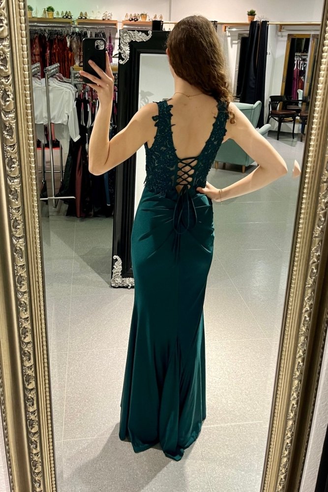 enganliegendes Abendkleid, dunkelgrün - Dein Kleiderladen