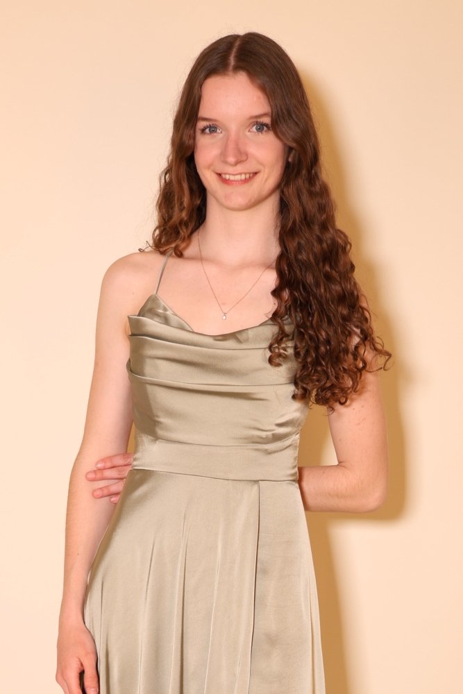 Langes Satin - Abendkleid mit Schlitz und Schnürung, salbei - Dein Kleiderladen