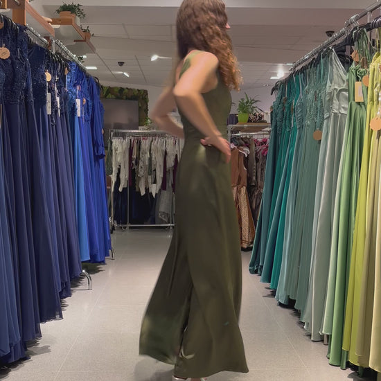 Satin - Jumpsuit kaki - Dein Kleiderladen