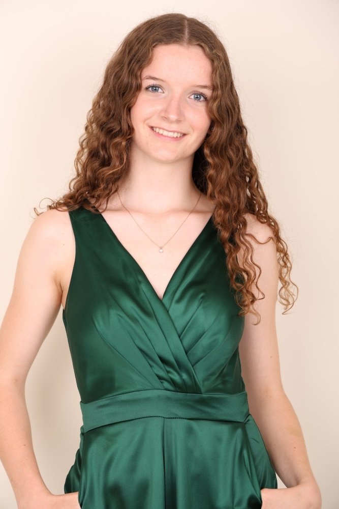 Satin-Jumpsuit, dunkelgrün - Dein Kleiderladen