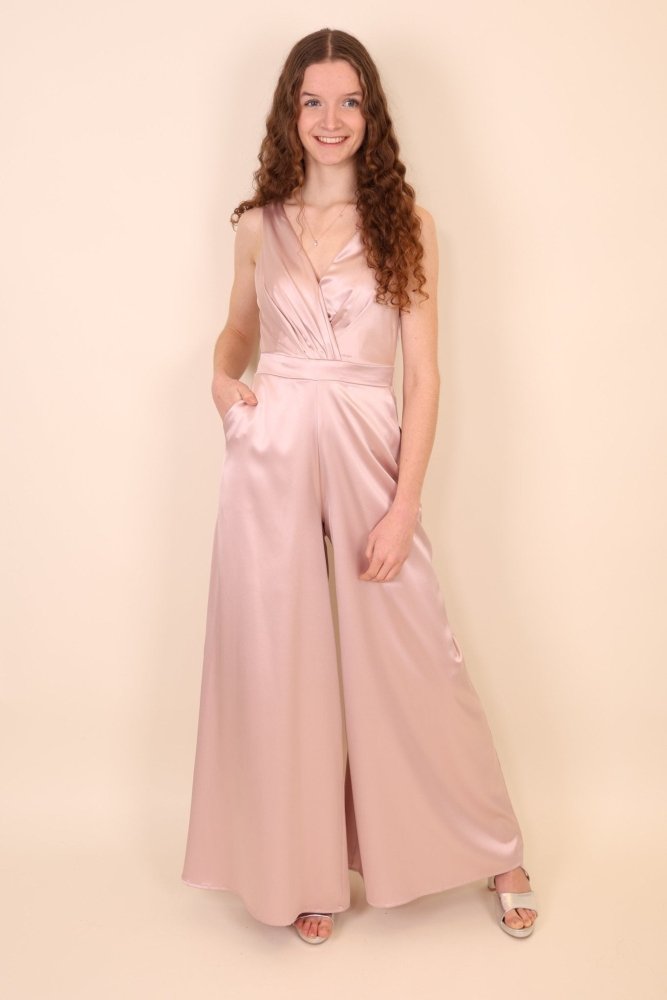 Satin-Jumpsuit, rosa - Dein Kleiderladen