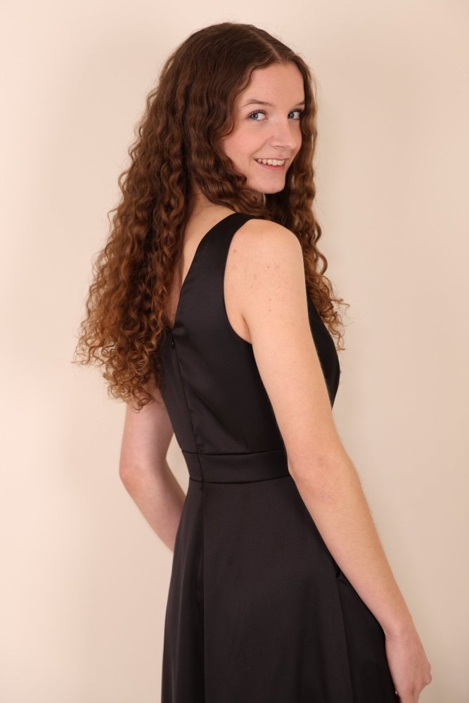 Satin-Jumpsuit, schwarz - Dein Kleiderladen