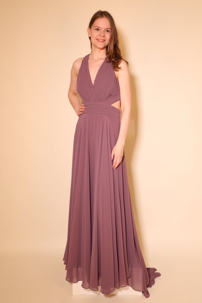 schlichtes Abendkleid, rosenholz - Dein Kleiderladen