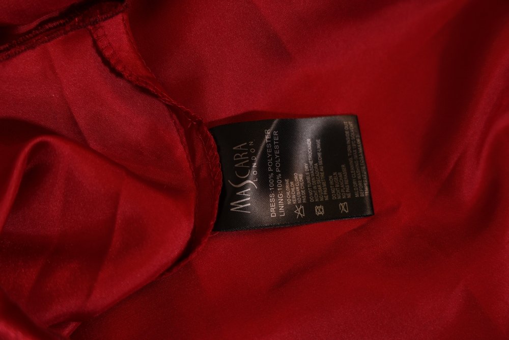 Second Hand elegantes Chiffonkleid mit Spitze und Herzausschnitt, dunkelrot - Dein Kleiderladen