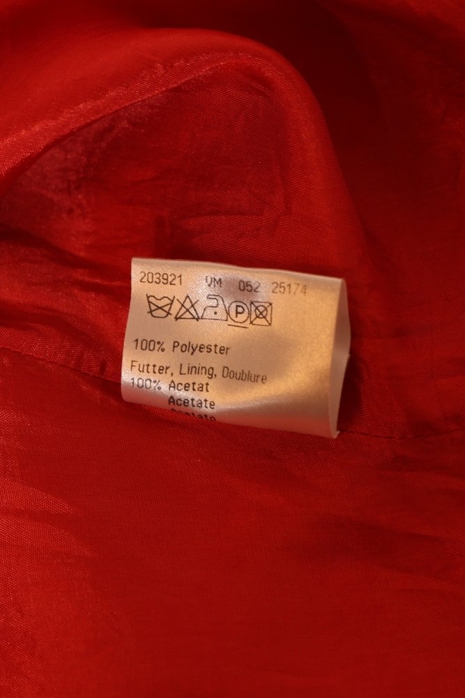 Second Hand enganliegendes, schlichtes Satinkleid mit U - Ausschnitt, rot - Dein Kleiderladen