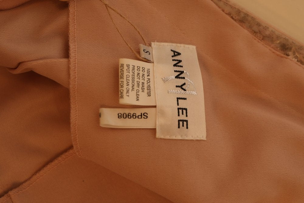 Second Hand enges, funkelndes Abendkleid, lachs/gold - Dein Kleiderladen