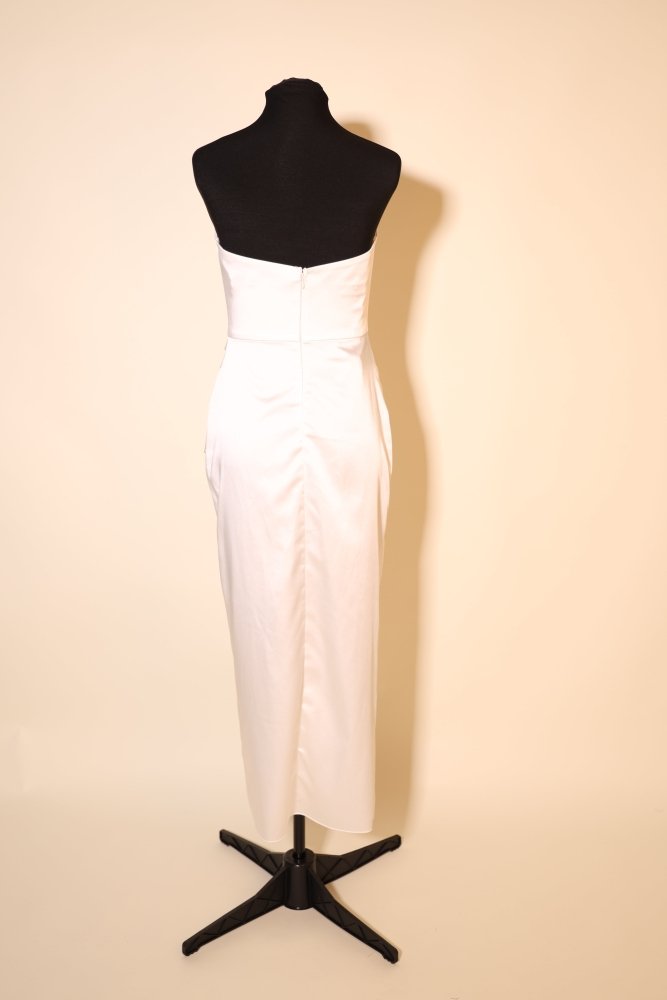 Second Hand enges, trägerloses Midi - Brautkleid mit Raffungen, ivory (Kopie) - Dein Kleiderladen