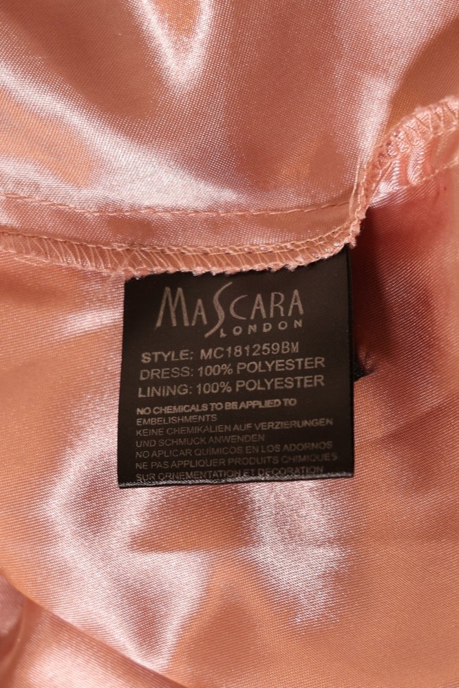 Second Hand hochgeschlossenes Chiffonkleid mit Rundrückenausschnitt, rosa - Dein Kleiderladen