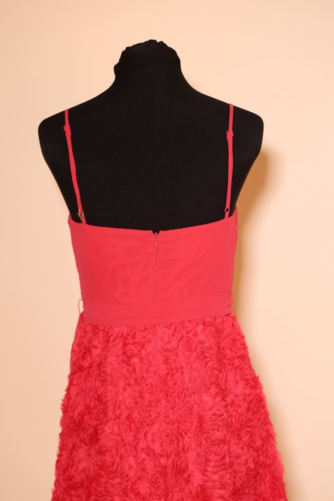 Second Hand kurzes Abendkleid mit besticktem Rock und Herzausschnitt, pink - Dein Kleiderladen
