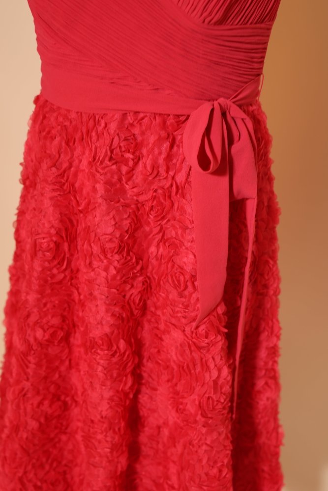 Second Hand kurzes Abendkleid mit besticktem Rock und Herzausschnitt, pink - Dein Kleiderladen