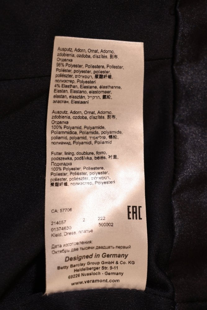 Second Hand kurzes Abendkleid mit elegantem Blumenmuster, dunkelblau - Dein Kleiderladen