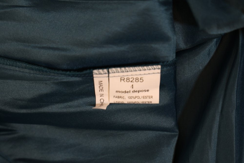 Second Hand langes Kleid mit floraler Spitze, petrol - Dein Kleiderladen