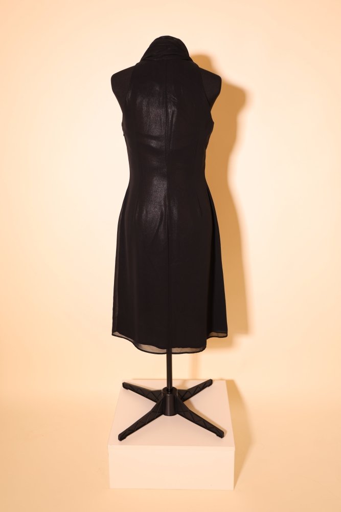 Second Hand Midikleid mit schimmerndem Stoff, schwarz - Dein Kleiderladen