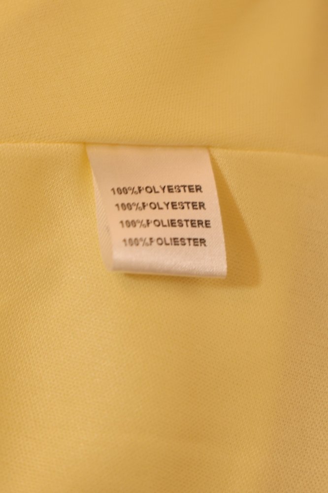 Second Hand Satinkleid lang mit Schnürung und Schlitz, buttergelb - Dein Kleiderladen