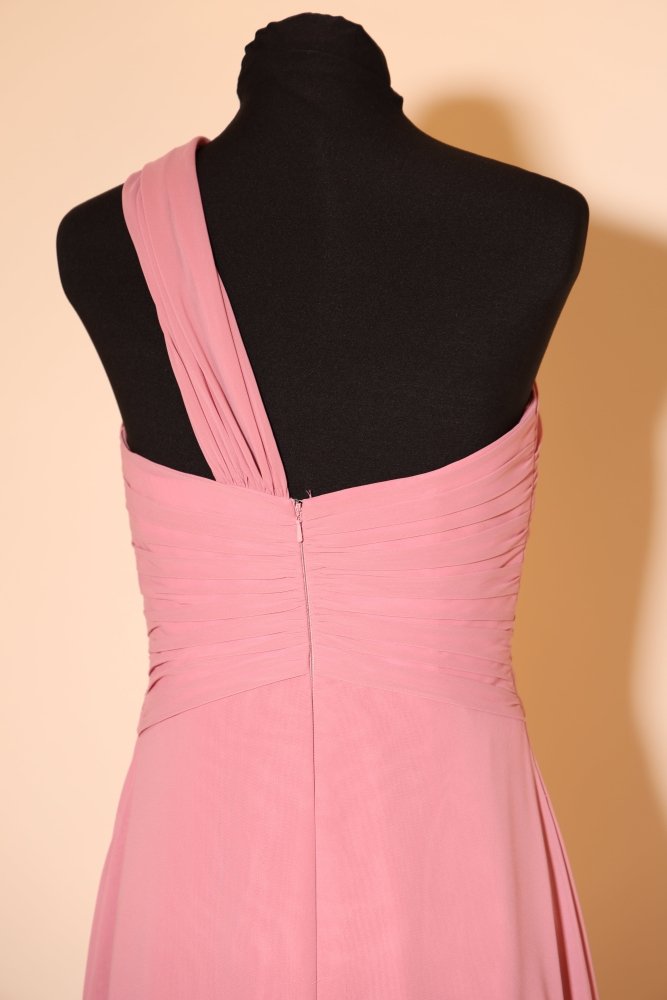 Second Hand schlichtes One - Shoulder Vokuhilakleid, rosa - Dein Kleiderladen