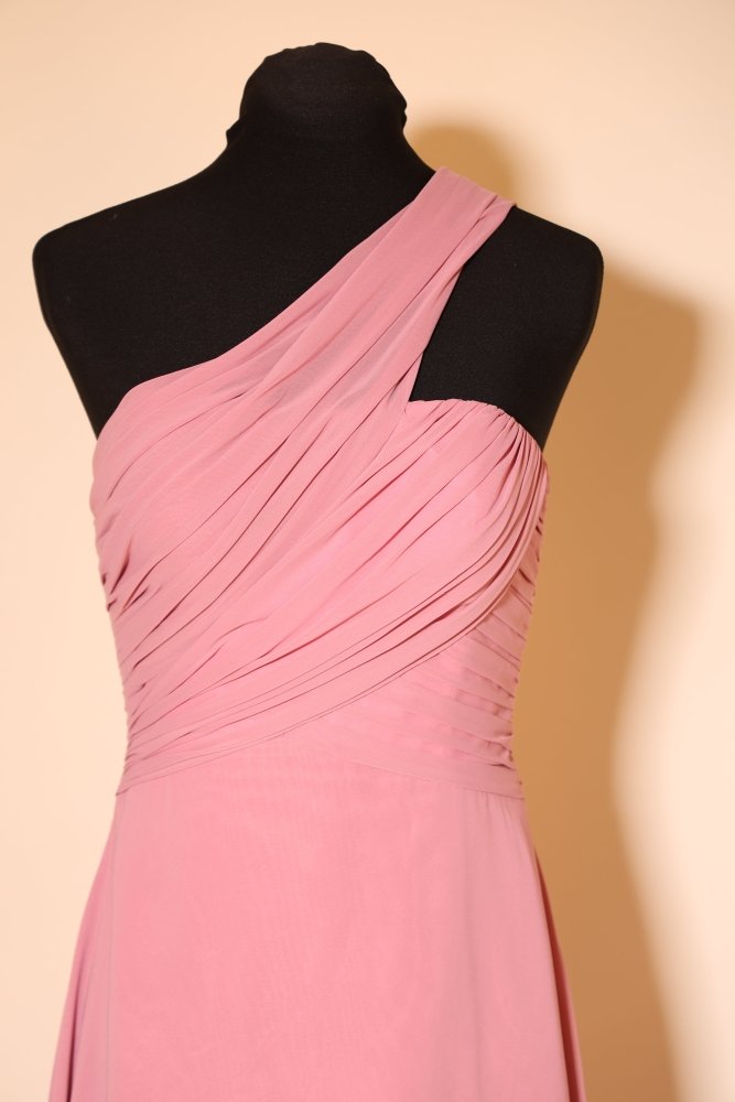 Second Hand schlichtes One - Shoulder Vokuhilakleid, rosa - Dein Kleiderladen