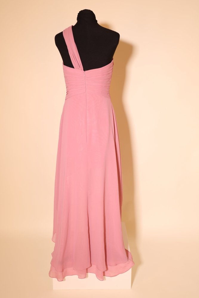 Second Hand schlichtes One - Shoulder Vokuhilakleid, rosa - Dein Kleiderladen
