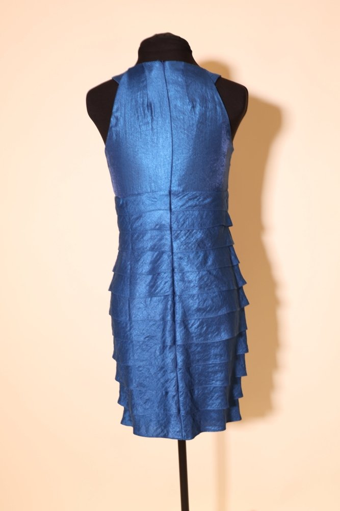 Second Hand Stufenkleid mit Glitzersteinen, royalblau - Dein Kleiderladen