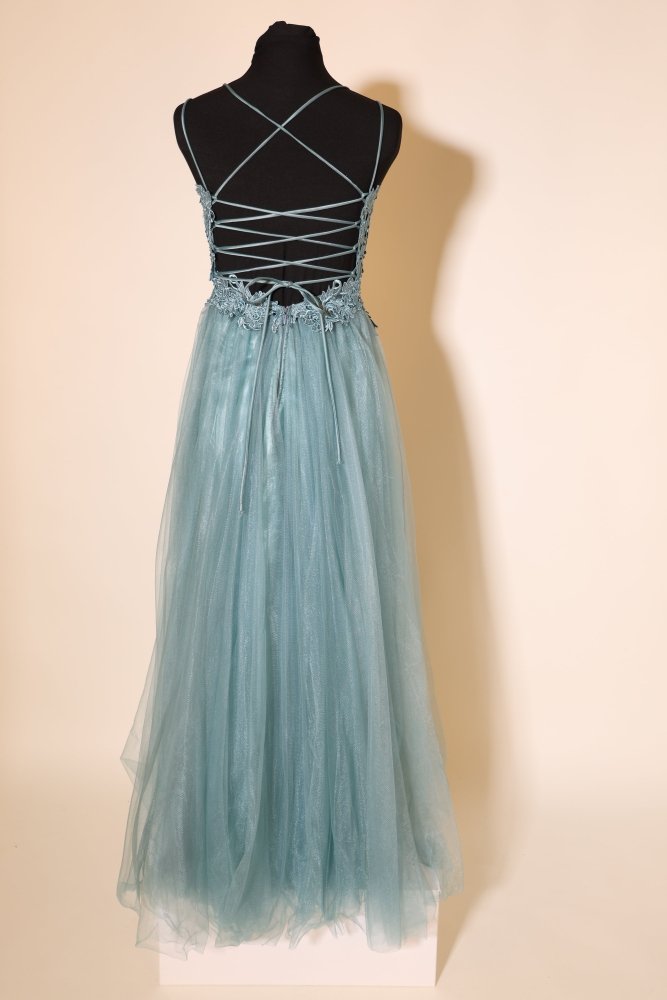 Second Hand Tüllkleid mit besonderer Rückenschnürung, ozeanwelle - Dein Kleiderladen