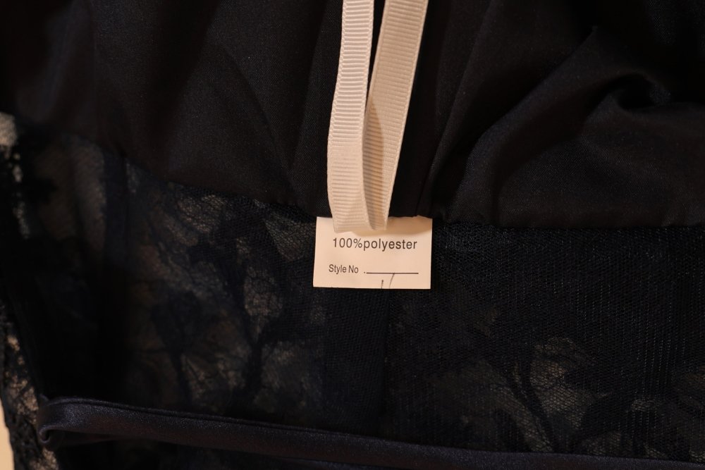 Second Hand Tüllkleid mit Corsage, Schnürung und Spitze, dunkelblau - Dein Kleiderladen