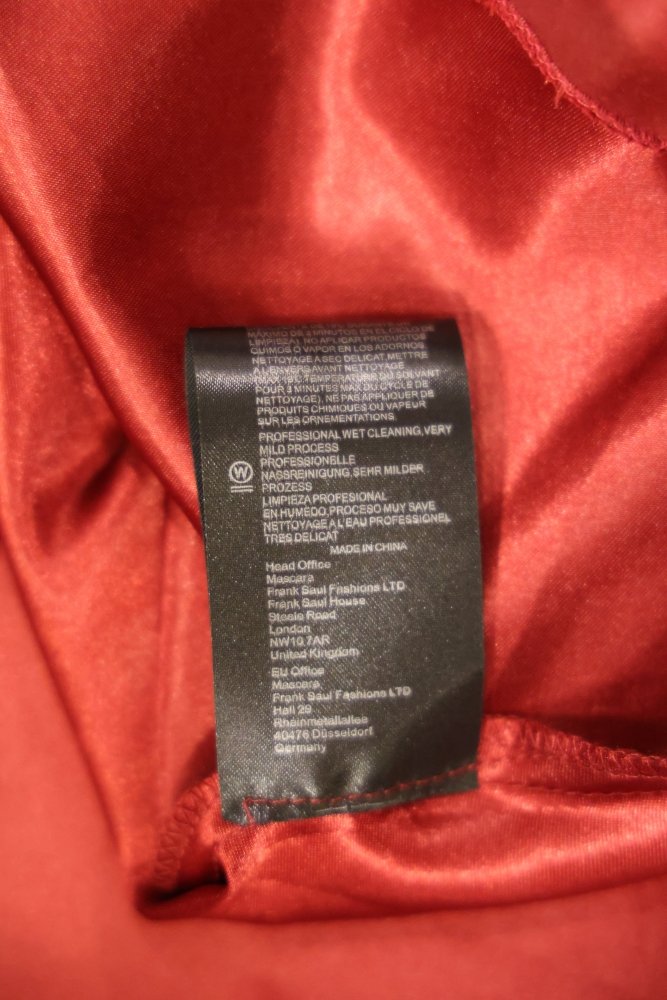 Second Hand Tüllkleid mit Spitze und V - Ausschnitt, dunkelrot - Dein Kleiderladen